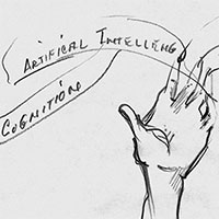 Skizzen und Notizen, Artific[i]al Intell[igence]/Cognition/Klotz u. a., um 1997